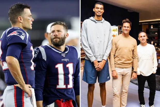 Tom Brady, Victor Wembanyama and - way down there - Julian Edelman.